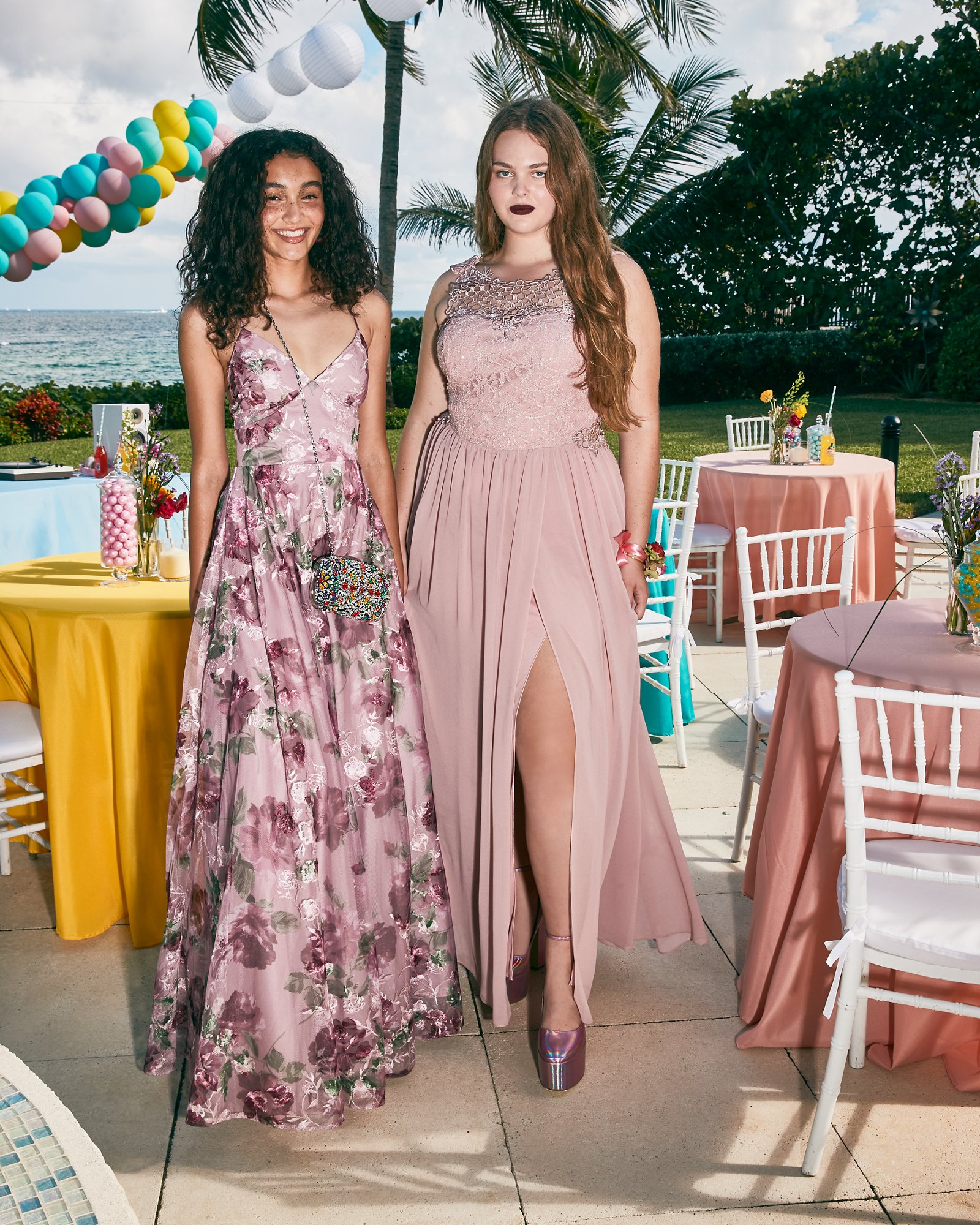 Pink floral dress